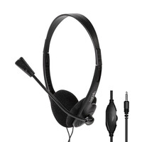LogiLink Stereo-Headset - 1x 3,5-mm-Klinkenstecker - Bügelmikrofon - Eco-Box - Kabelgebunden - Musik/Alltag - 20 - 20000 Hz - 85 g - Kopfhörer - Schwarz