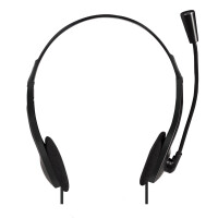 LogiLink Stereo-Headset - 1x 3,5-mm-Klinkenstecker - Bügelmikrofon - Eco-Box - Kabelgebunden - Musik/Alltag - 20 - 20000 Hz - 85 g - Kopfhörer - Schwarz