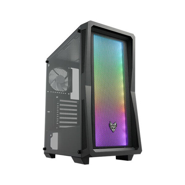 FSP CMT212A, Midi Tower, PC, Schwarz, ATX, micro ATX, Mini-ATX, Kunststoff, SPCC, Gehärtetes Glas, Gaming