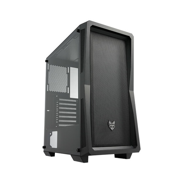 FSP CMT212A, Midi Tower, PC, Schwarz, ATX, micro ATX, Mini-ATX, Kunststoff, SPCC, Gehärtetes Glas, Gaming