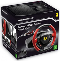 ThrustMaster Ferrari 458 Spider - Lenkrad + Pedale - Xbox One - D-Pad - Kabelgebunden - Schwarz - Rot - 370 mm
