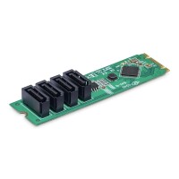 StarTech.com 4-Port M.2 to SATA Adapter Card - Controller...