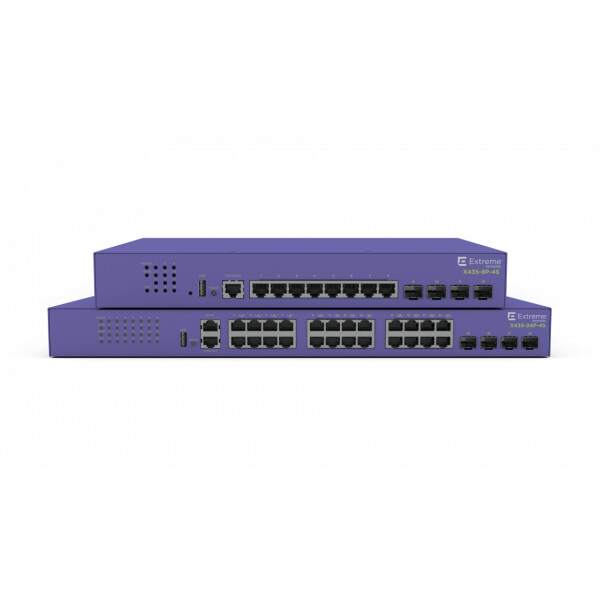 Extreme Networks ExtremeSwitching X435, Managed, Gigabit Ethernet (10/100/1000), Power over Ethernet (PoE), Rack-Einbau