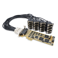 StarTech.com PCI Express Serielle Karte - 16 DB9 RS232 Ports - Niedrig + Vollprofil - Serieller Adapter mit mehreren Ports - PCIe Serielle Karte - PCIe - Seriell - Niedriges Profil - PCIe 1.1 - RS-232 - Gelb