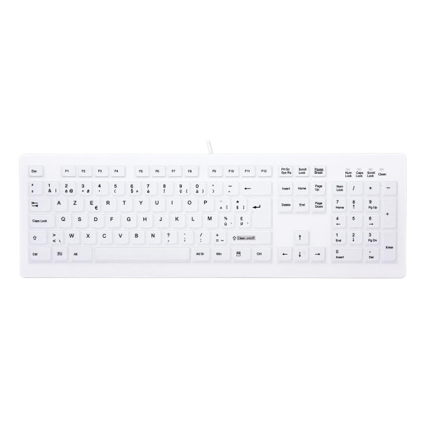 Cherry AK-C8100F-UVS-W/US, Kabelgebunden, USB, Membran Key Switch, QWERTY, Weiß