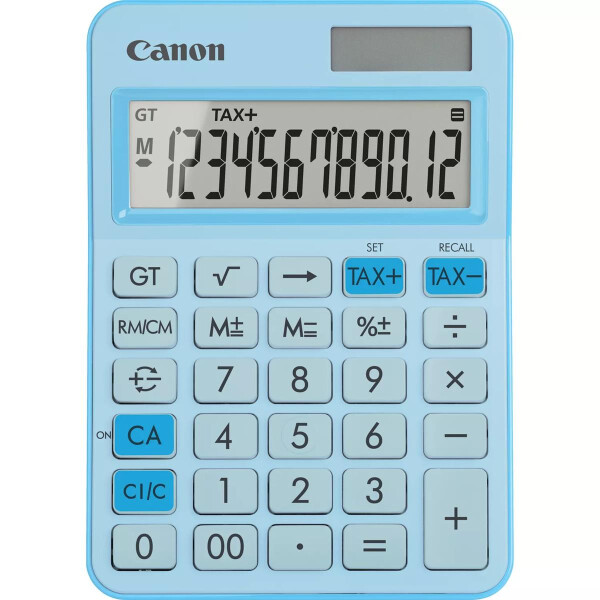 Canon LS-125KB, Desktop, Einfacher Taschenrechner, 12 Ziffern, Batterie/Solar, Blau