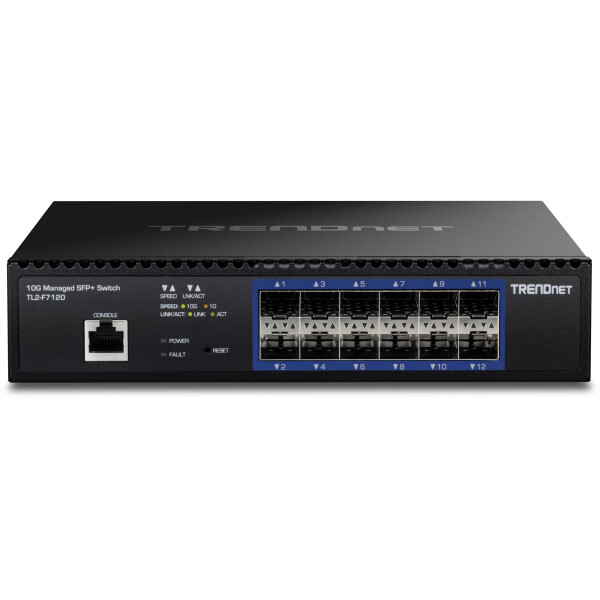 TRENDnet 12-Port 10G Layer 2 Managed SFP+ Switch - Switch - 12-Port