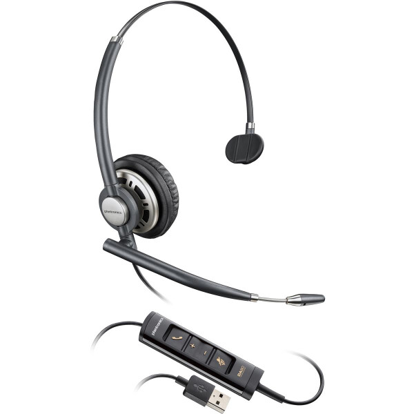 HP POLY EncorePro 715 USB-A Monaurales Headset TAA, Kabelgebunden, Anrufe/Musik, Kopfhörer, Schwarz