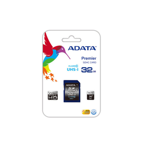 ADATA Premier SDHC UHS-I U1 Class10 32GB, 32 GB, SDHC, Klasse 10, 30 MB/s, 10 MB/s, Schwarz, Blau