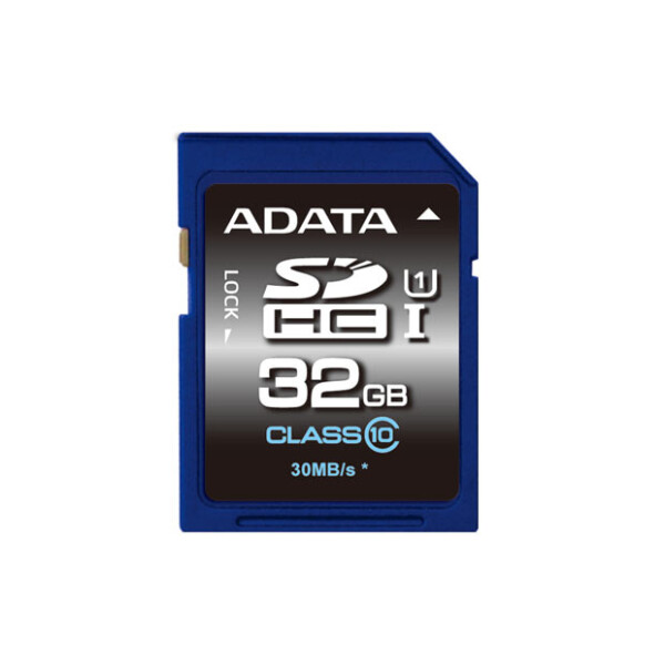 ADATA Premier SDHC UHS-I U1 Class10 32GB, 32 GB, SDHC, Klasse 10, 30 MB/s, 10 MB/s, Schwarz, Blau