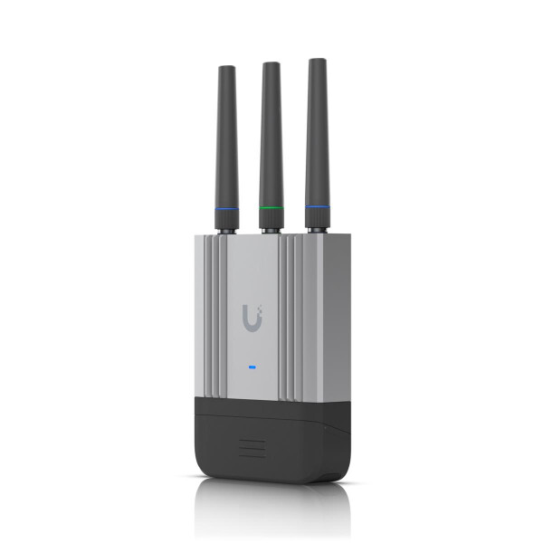 Ubiquiti UMR-Industrial, Router für Mobilfunknetz, Schwarz, Grau, Aluminium, Polycarbonat (PC), Wand-/Stangen-/DIN-Schienenmontage, Status, Gigabit Ethernet