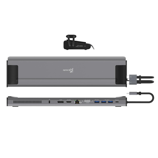 j5create JCD552-N M.2 NVMe® USB-C® Gen 2 Docking Station, Kabelgebunden, USB 3.2 Gen 1 (3.1 Gen 1) Type-C, 10,100,1000 Mbit/s, Schwarz, Silber, Silver & Black, MicroSD (TransFlash)