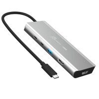 j5create JCD401-N USB4™ Dual 4K Multi-Port Hub - Kabelgebunden - USB 3.2 Gen 2 (3.1 Gen 2) Type-C - 85 W - Silber - 10 Gbit/s - 4K Ultra HD