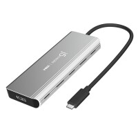 j5create JCD401-N USB4™ Dual 4K Multi-Port Hub - Kabelgebunden - USB 3.2 Gen 2 (3.1 Gen 2) Type-C - 85 W - Silber - 10 Gbit/s - 4K Ultra HD