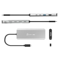 j5create JCD401-N USB4™ Dual 4K Multi-Port Hub - Kabelgebunden - USB 3.2 Gen 2 (3.1 Gen 2) Type-C - 85 W - Silber - 10 Gbit/s - 4K Ultra HD
