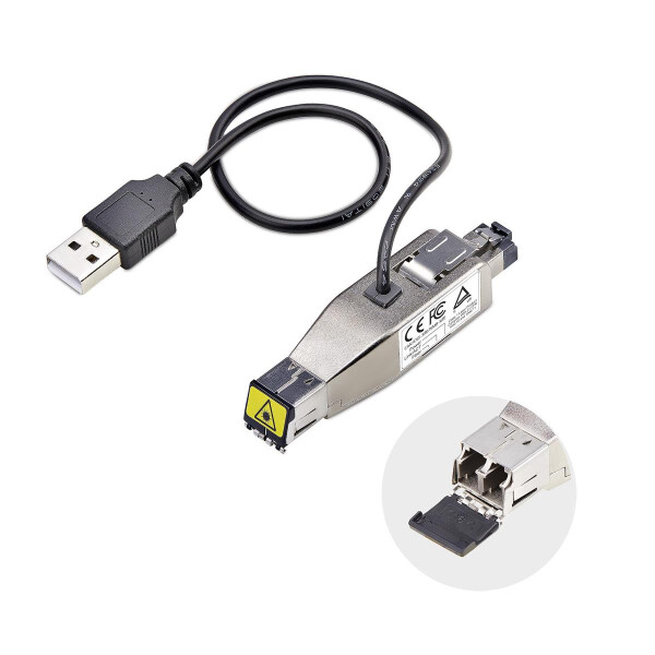 StarTech.com Gigabit Glasfaser Medienkonverter Dongle, Kompaktes LWL Kupfer Umsetzer SM 10km/MM 800m, Micro LWL Konverter, Glasfaser auf Ethernet RJ45, USB Betriebener Medienwandler, TAA, 1000 Mbit/s, 1000Base-T, 1000Base-LX, IEEE 802.3ab, IEEE 802.3z, Sc