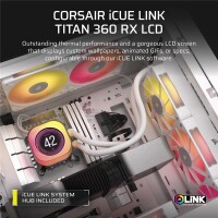 Corsair iCUE LINK TITAN 360 RX LCD, Luftkühlung, 12 cm, 300 RPM, 2100 RPM, 36 dB, 73,5 cfm