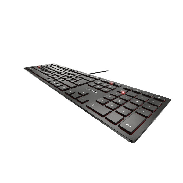 Cherry KC 6000 Slim, Volle Größe (100%), Kabelgebunden, USB, Mechanischer Switch, AZERTY, Schwarz