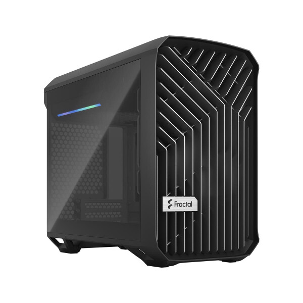 Fractal Design Torrent Nano, Micro Tower, PC, Schwarz, Micro-ITX, Gehärtetes Glas, 16,5 cm