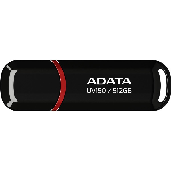 ADATA UV150, 512 GB, USB Typ-A, 3.2 Gen 1 (3.1 Gen 1), 100 MB/s, Kappe, Schwarz, Rot