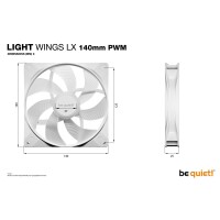 Be Quiet! Light Wings LX 140mm PWM White Triple Pack...
