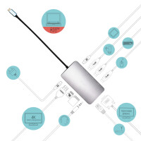 i-tec Metal USB-C Nano Dock HDMI/VGA with LAN + Charger...