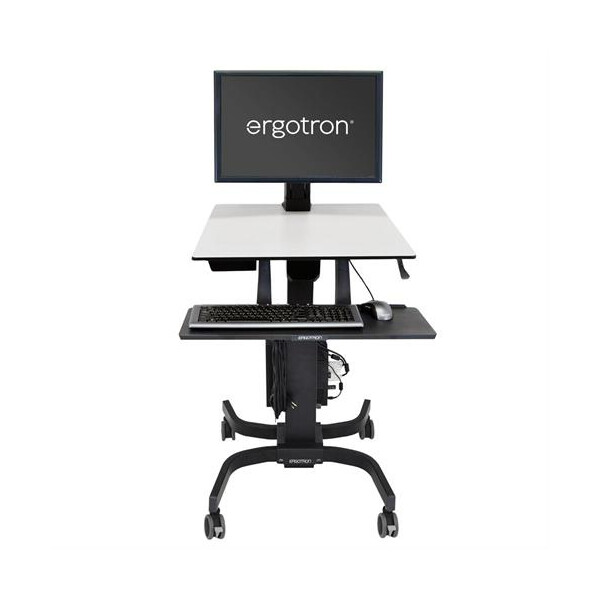 Ergotron WorkFit-C, Single HD Sit-Stand Workstation, Multimedia-Wagen, Schwarz, Grau, 12,7 kg, 76,2 cm (30"), 75 x 75,100 x 100,200 x 100,200 x 200, 360°