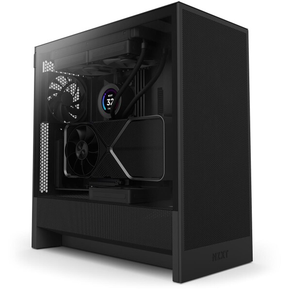 NZXT H5 Flow, Midi Tower, PC, Schwarz, ATX, EATX, micro ATX, Mini-ITX, SGCC, Gehärtetes Glas, Gaming