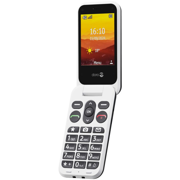 Doro Leva L20, Klappgehäuse, Single SIM, 7,11 cm (2.8"), 2 MP, 1150 mAh, Schwarz, Weiß