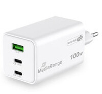 MEDIARANGE Ladegerät 100W 3-Port 2x USB-C u. 1x USB-A weiß