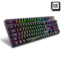 Sharkoon SKILLER SGK20 Brown - Kabelgebunden - USB - Mechanischer Switch - QWERTZ - RGB-LED - Schwarz