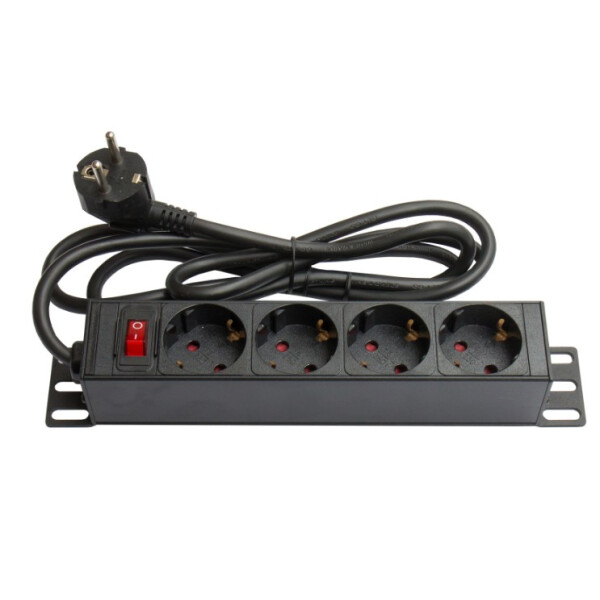 Good Connections GC-N0075, Drinnen, Typ F, Aluminium, Schwarz, Rot, 4 AC-Ausgänge, 250 V