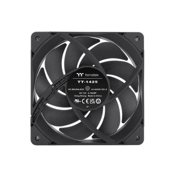 Thermaltake TOUGHFAN 14 Pro, Ventilator, 14 cm, 500 RPM, 2000 RPM, 31,6 dB, 119,6 cfm