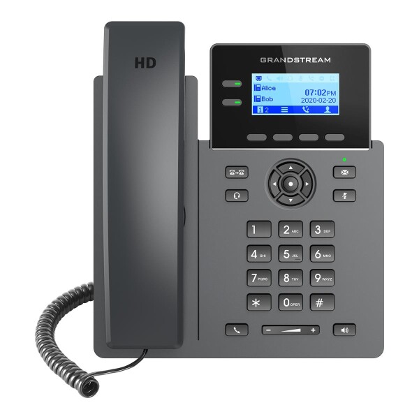 Grandstream GRP2602P - IP-Telefon - Schwarz - Kabelloses Mobilteil - 2 Zeilen - 2000 Eintragungen - LCD