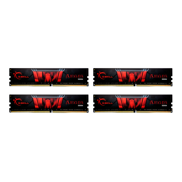 G.Skill Aegis F4-3200C16Q-64GIS, 64 GB, 4 x 16 GB, DDR4, 3200 MHz, 288-pin DIMM