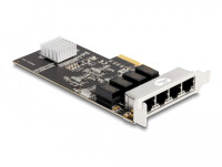 Delock PCI Express x4 Karte 4 x RJ45 Gigabit LAN RTL8111 - PCIe - RJ-45 - PCIe 2.0 - Silber - PC - Windows 10 - Windows 11 - Windows 8.1
