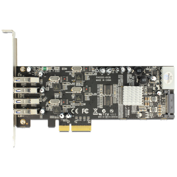 Delock 89365, PCIe, USB 3.2 Gen 1 (3.1 Gen 1), Windows XP/XP-64/Vista/Vista-64/7/7-64/8, Linux, 5 Gbit/s, Windows 7 Home Basic, Windows 7 Home Basic x64, Windows 7 Home Premium, Windows 7 Home Premium...