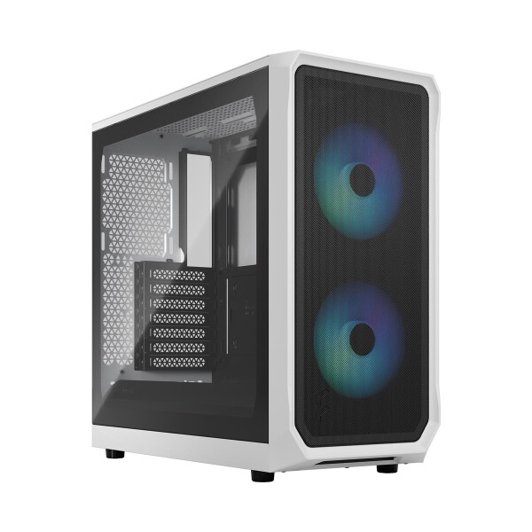 Fractal Design Focus 2, PC, Weiß, ATX, micro ATX, Mini-ITX, Stahl, Gehärtetes Glas, Multi, Taschenlüfter