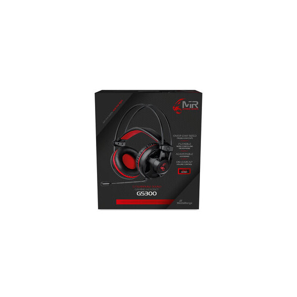 MEDIARANGE MRGS300, Kabelgebunden, Gaming, 20 - 20000 Hz, 305 g, Kopfhörer, Schwarz, Rot