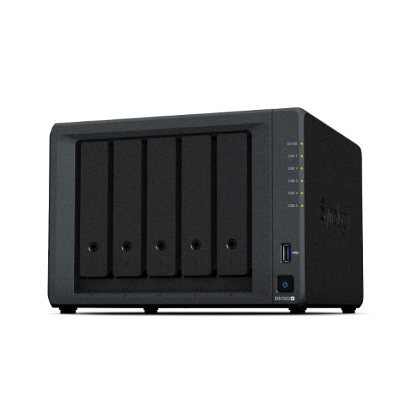 Synology DiskStation DS1522+, NAS, Tower, AMD Embedded R-Series SoC, R1600, 8 GB, DDR4