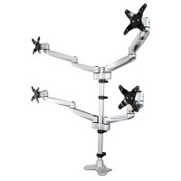 StarTech.com Monitorhalterung für vier Bildschirme - Vollbeweglich - Premium - Klemme - 45 kg - 33 cm (13") - 68,6 cm (27") - 100 x 100 mm - Silber