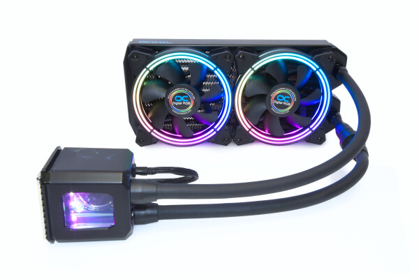 Alphacool Eisbaer Aurora 240, All-in-One-Flüssigkeitskühler, 12 cm, 10,49 m³/h, Schwarz