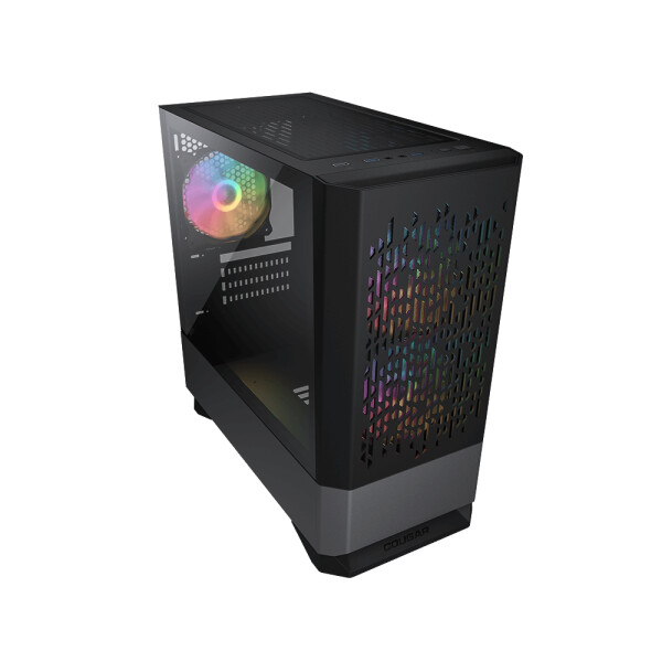 Cougar Gaming MG140 Air RGB, Mini Tower, PC, Schwarz, micro ATX, Mini-ITX, Blau, Grün, Rot, Rücken, Vorderseite