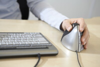 Bakker Evoluent4 - Linkshändig - Vertikale Ausführung - Laser - 2600 DPI - Schwarz - Grau - Silber