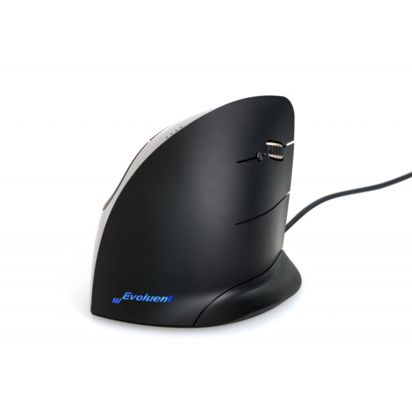 Bakker Evoluent Mouse C, rechts, Vertikale Ausführung, Laser, USB Typ-A, 2000 DPI, Schwarz, Silber