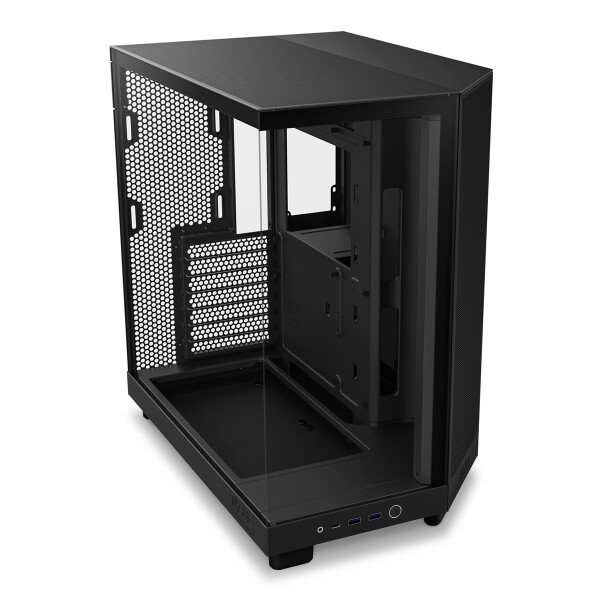 NZXT H6 Air Flow, Midi Tower, PC, Schwarz, ATX, micro ATX, Mini-ITX, Stahl, Gehärtetes Glas, Blau, Grün, Rot