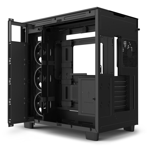 NZXT H9 Elite, Midi Tower, PC, Schwarz, ATX, micro ATX, Mini-ITX, Edelstahl, Gehärtetes Glas, 16,5 cm