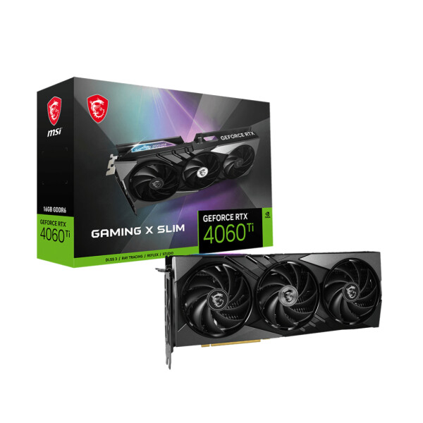 MSI GAMING GEFORCE RTX 4060 Ti X SLIM 16G, GeForce RTX 4060 Ti, 16 GB, GDDR6, 128 Bit, 7680 x 4320 Pixel, PCI Express x8 4.0