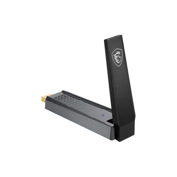 MSI AX1800 WiFi USB Adapter, USB Typ-A, USB 2.0, Männlich, Schwarz, 102 mm, 30 mm