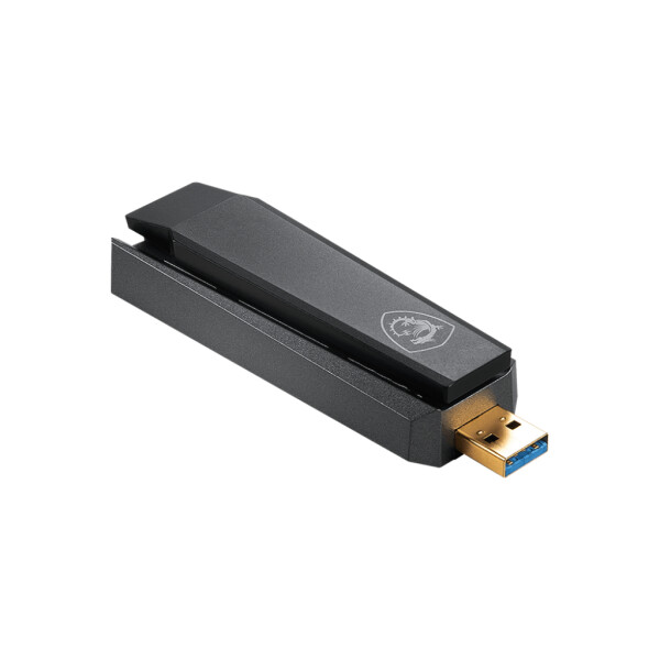 MSI AX1800 WiFi USB Adapter, USB Typ-A, USB 2.0, Männlich, Schwarz, 102 mm, 30 mm